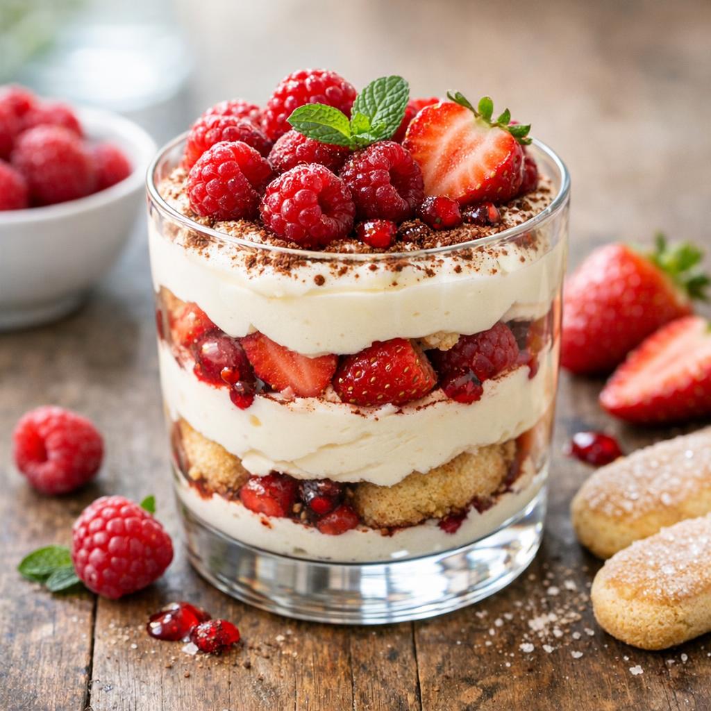 Tiramisu revisité aux fruits rouges