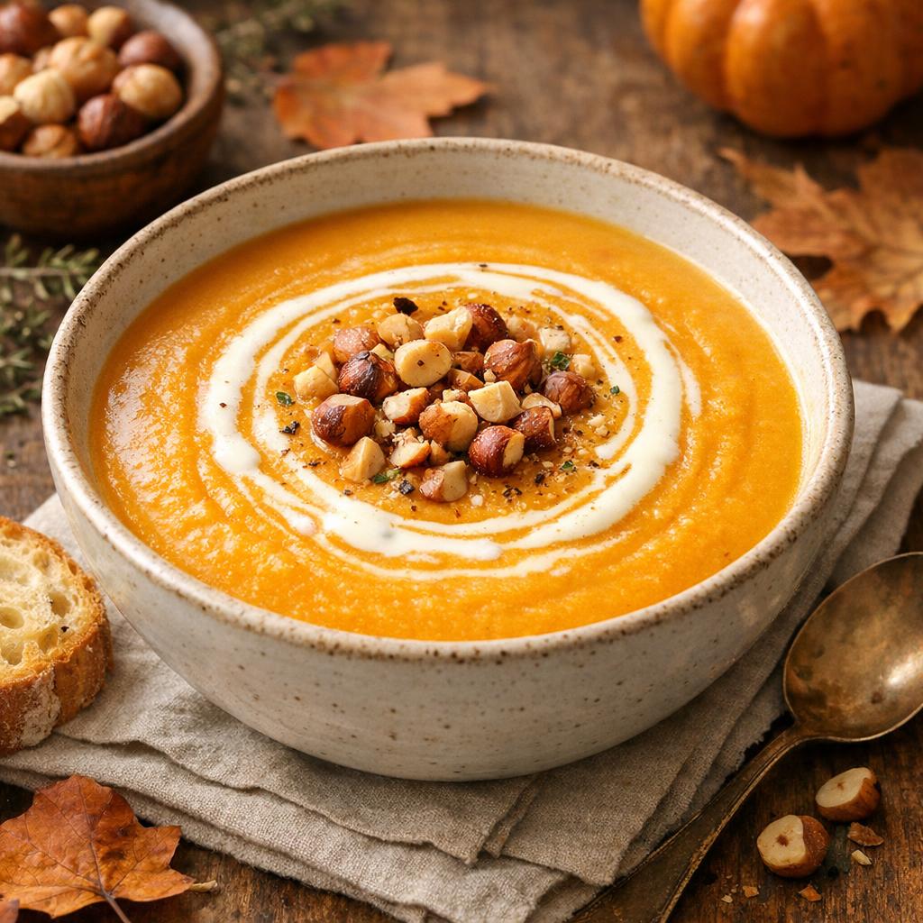 Velouté de butternut et noisettes
